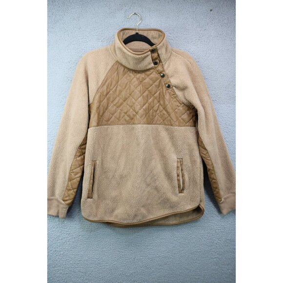 Abercrombie & Fitch Asymmetrical Snap-Up Fleece Sweatshirt-Size Medium - Picture 1 of 15